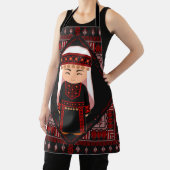 schattig Palestijns meisje Borduurwerk rode tatree Schort (Insitu)