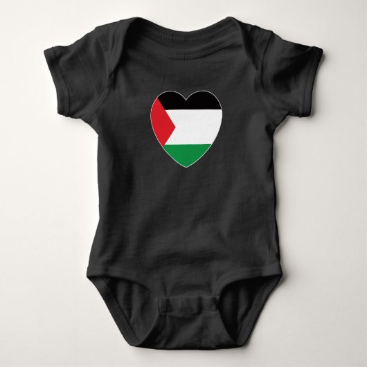 schattig palestijnse vlag hart grafisch ontwerp romper (Voorkant)