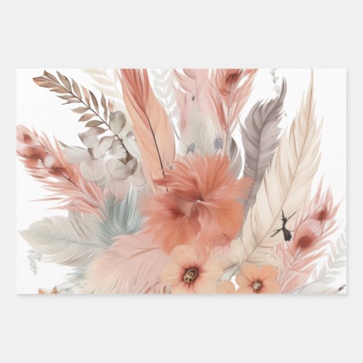 Schattig Pampas gras Inpakpapier Vel (Voorkant 3)