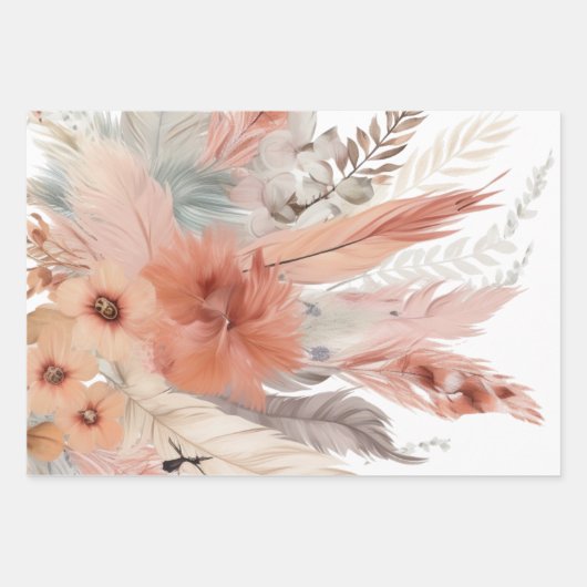 Schattig Pampas gras Inpakpapier Vel (Voorkant 2)