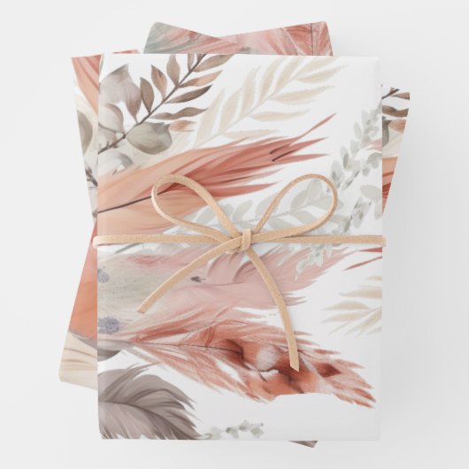 Schattig Pampas gras Inpakpapier Vel (In situ)