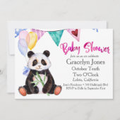 Schattig Panda & Balloons Baby shower Kaart (Voorkant)