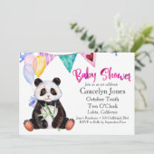 Schattig Panda & Balloons Baby shower Kaart (Staand voorkant)
