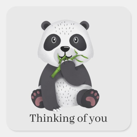schattig panda-beer aan je denken vierkante sticker (Voorkant)