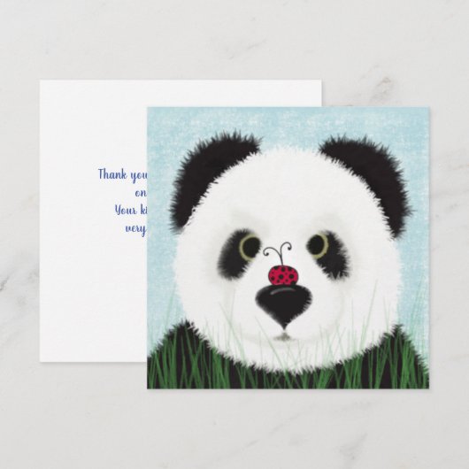Schattig Panda Beer Bedankkaart (Voorkant / Achterkant)