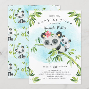 Schattig Panda Beer Boys Baby shower Kaart