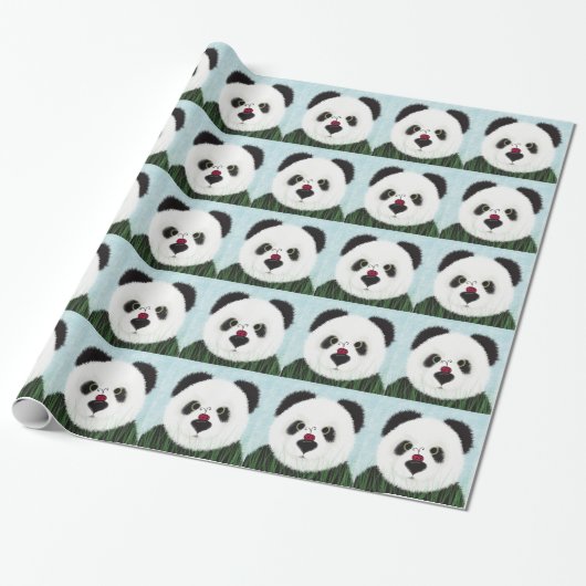 Schattig Panda Beer Cadeaupapier (Uitgerold)