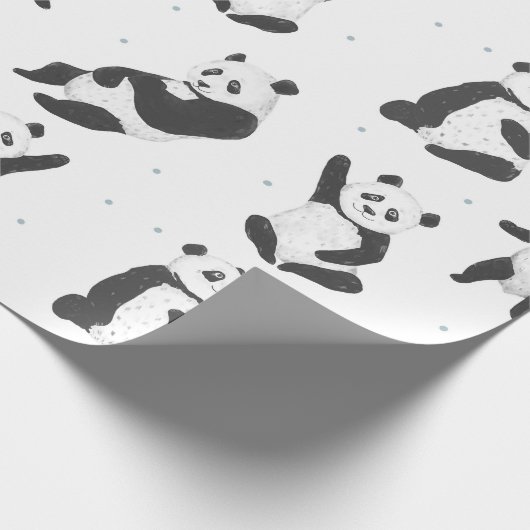 Schattig panda-beer cadeaupapier (Hoek)