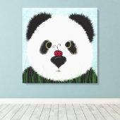 Schattig Panda Beer Canvas Afdruk (Insitu (Houten vloer))