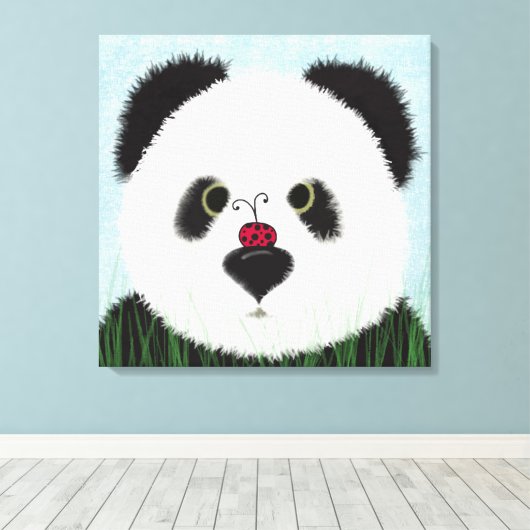 Schattig Panda Beer Canvas Afdruk (Insitu (Houten vloer))