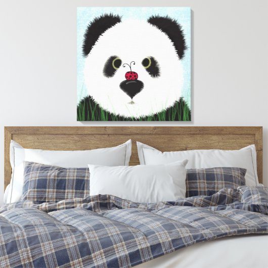 Schattig Panda Beer Canvas Afdruk (Insitu (Slaapkamer))