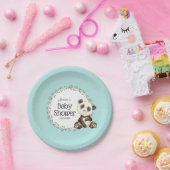 Schattig Panda Beer gepersonaliseerd Baby shower Papieren Bordje (Feest)