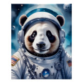 Schattig Panda Beer in Astronautenpak Outer Space Perfect Poster (Voorkant)