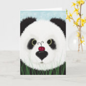 Schattig Panda Beer Kaart (Gele Bloem)