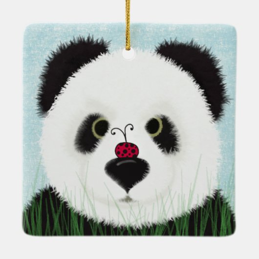 Schattig Panda Beer Keramisch Ornament (Achterkant)