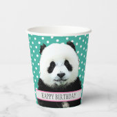 Schattig Panda Beer Kind Happy Birthday Animal Papieren Bekers (Achterkant)