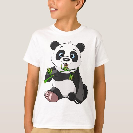 schattig, panda-beer, kinder, geanimeerd, gelukkig t-shirt (Voorkant)
