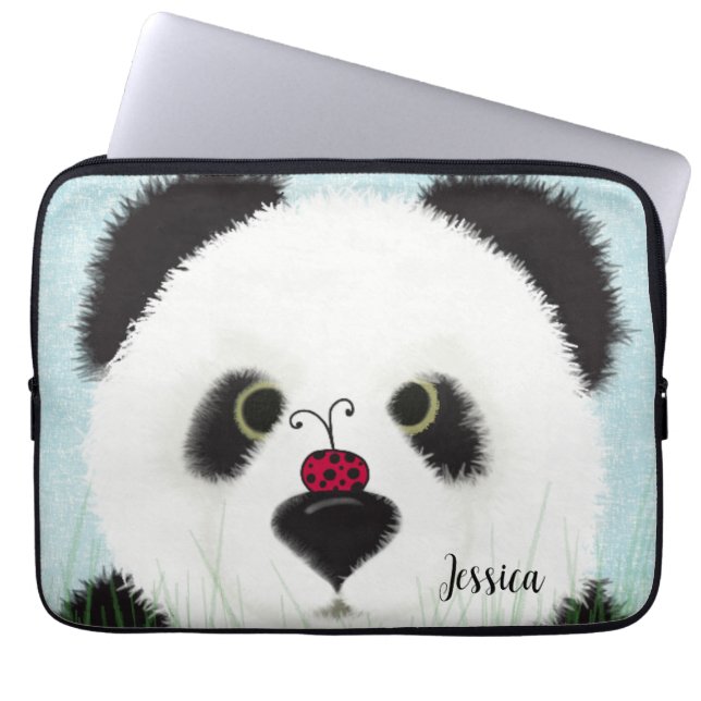 Schattig Panda Beer Laptop Sleeve (Voorkant)