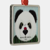 Schattig Panda Beer Metaal Ornament (Rechts)