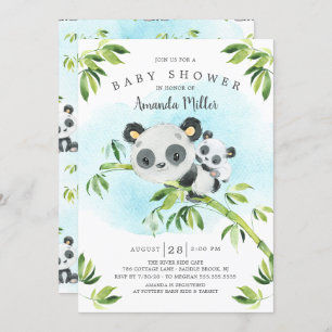 Schattig Panda Beer Neutraal Baby shower Kaart