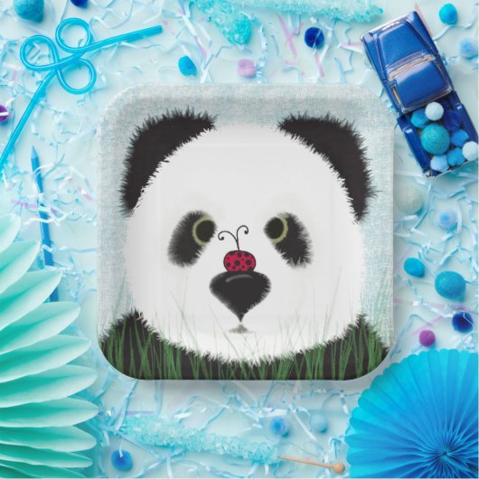 Schattig Panda Beer Papieren Bordje (Feest)