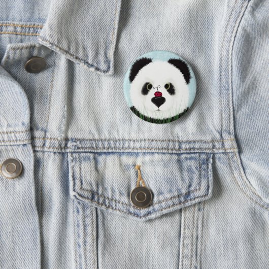 Schattig Panda Beer Ronde Button 5,7 Cm (In situ)