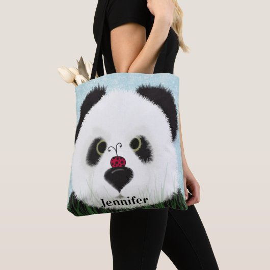Schattig Panda Beer Tote Bag (Dichtbij)