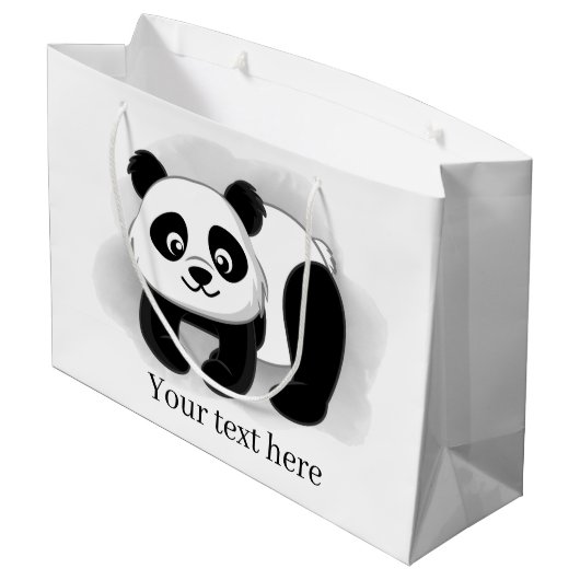 schattig panda-beer voeg tekst toe Groot cadeautje Cadeauzakje (Achterkant Gekanteld)