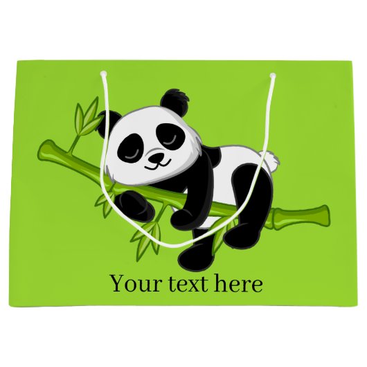 schattig panda-beer voeg tekst toe Groot cadeautje Groot Cadeauzakje (Voorkant)