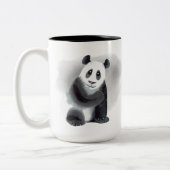 schattig panda - beer voegt monogram toe tweekleurige koffiemok (Links)