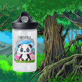 schattig Panda-beer voegt naam kinder toe Waterfles