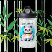 schattig Panda-beer voegt naam kinder toe Waterfles
