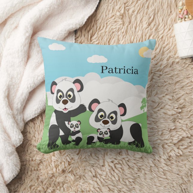 schattig panda - beer voegt naamdecor toe kussen (Deken)