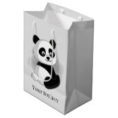 schattig panda beer voegt tekst Medium Gift Bag to Medium Cadeauzakje (Voorkant Gekanteld)