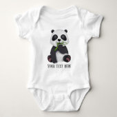 schattig panda - beer voegt tekst toe unisex romper (Voorkant)