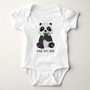 schattig panda - beer voegt tekst toe unisex romper