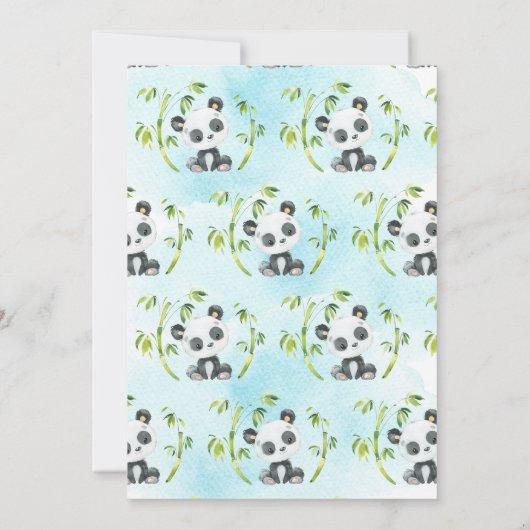 Schattig Panda Beren Twins Baby shower Kaart (Achterkant)