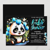 Schattig Panda Dreamland Journey Boy Baby shower Kaart (Voorkant / Achterkant)