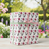 Schattig Panda & Flower Wrapping Paper