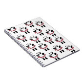 Schattig Panda Hartjes Patroon Notitieboek (Rechterzijde)