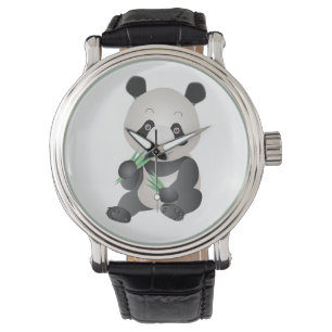 schattig panda horloge