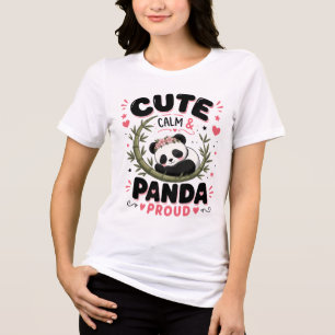 Schattig Panda Kalme Design Panda Liefhebber Kun Tri-Blend Shirt