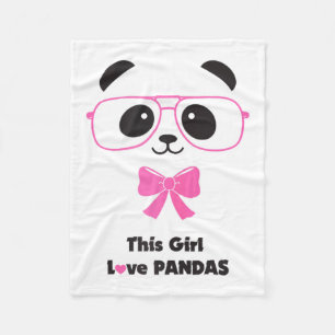 Schattig Panda-lievend Meisje Grappige Bril Boog V Fleece Deken