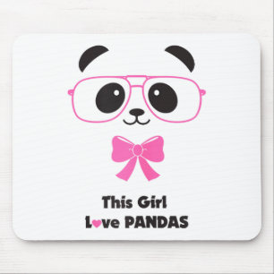 Schattig Panda-lievend Meisje Grappige Gles Boog V Muismat