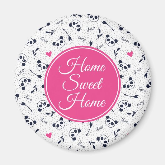Schattig Panda Pattern Design. Magneet (Voorkant)