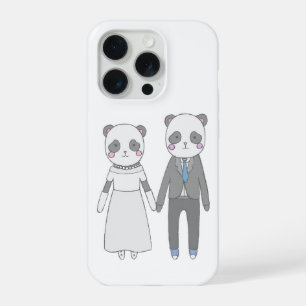 Schattig Panda Trouwpaar – Kawaii Bruid & Bruidego iPhone 15 Pro Case