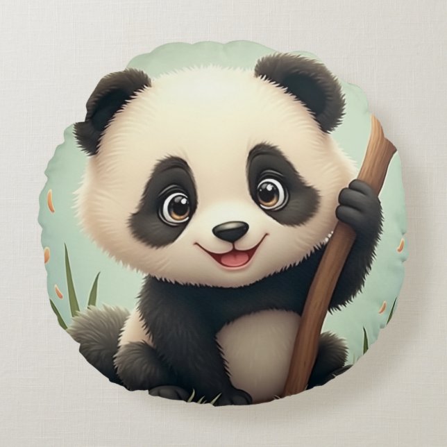 schattig pandakussen rond kussen (Voorkant)