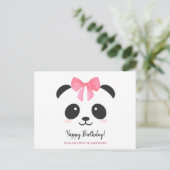 Schattig pandameisje Happy Birthday gepersonalisee Briefkaart (Staand voorkant)