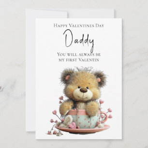Schattig "Papa, jij zal altijd mijn eerste Valenti Feestdagenkaart