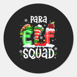 Schattig Para Elf Team Grappige Kerst Elf Kinderen Ronde Sticker